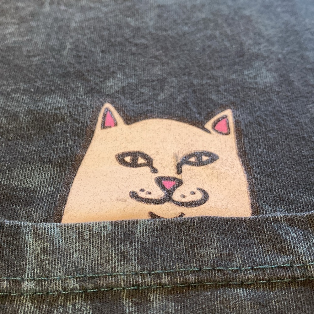 RipnDip Unisex Green Acid Wash L/S Lord Nermal Skate Cat Kingpi T-Shirt Sz M